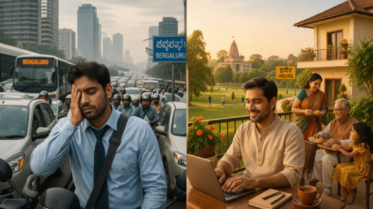 From Metro to Tier-2: The Unseen Cost and Benefit of Reverse Migration for Work