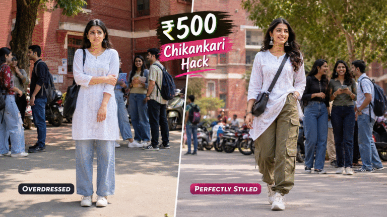 ₹500 Chikankari Hack: How College Students Are Styling Lucknowi with Cargos and Sneakers